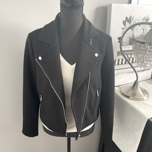 Black Ribbed Moto Jacket NWT
